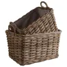 Panier gris en poelet (Lot de 2)