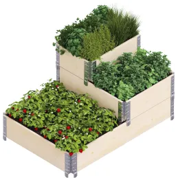 Carré potager 3 niveaux Stepped Bed 120 x 80 x 58.5 cm