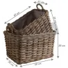 Panier gris en poelet (Lot de 2)