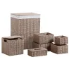 Panier à linge avec corbeilles en papier cordé (Lot de 7)