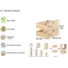 Kit tiroirs en pin massif pour étagères Dinamic