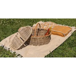 Panier pique-nique en poelet gris