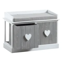 Banc avec rangements avec coeurs