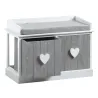Banc avec rangements avec coeurs