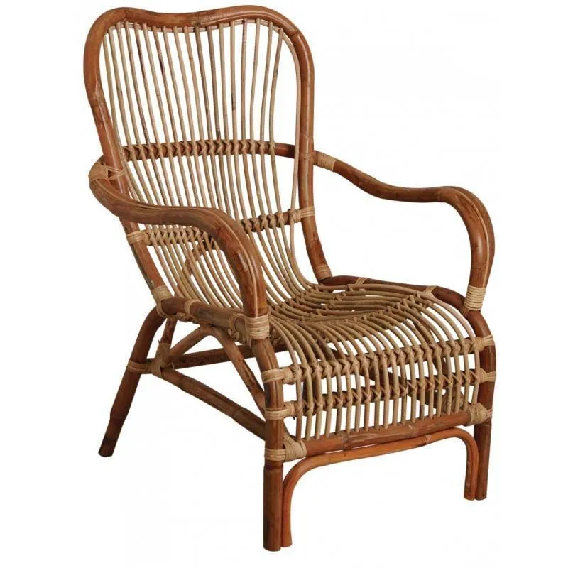 Fauteuil en rotin antique Leon