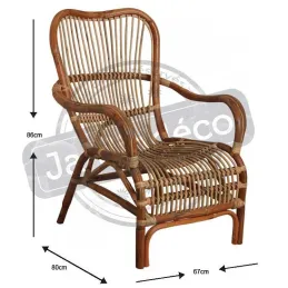 Fauteuil en rotin antique Leon