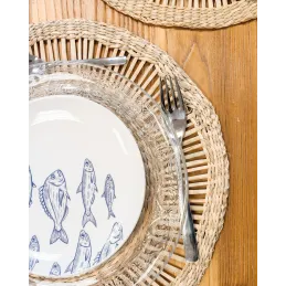 Sets de table en jonc de mer naturel ajouré