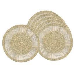 Sets de table en jonc de mer naturel ajouré