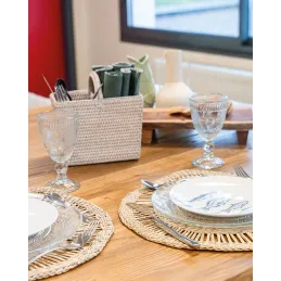 Sets de table en jonc de mer naturel ajouré