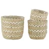 Cache-pots en jonc naturel et noir (lot de 3)