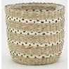 Cache-pots en jonc naturel et noir (lot de 3)