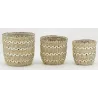 Cache-pots en jonc naturel et noir (lot de 3)