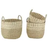 Cache-pots en jonc de mer naturel tressé (lot de 3)