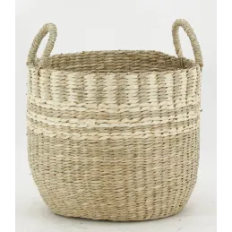 Cache-pots en jonc de mer naturel tressé (lot de 3)