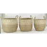Cache-pots en jonc de mer naturel tressé (lot de 3)