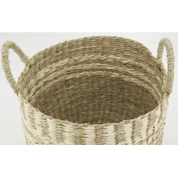 Cache-pots en jonc de mer naturel tressé (lot de 3)