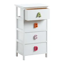 Commode chambre enfant alphabet 4 tiroirs