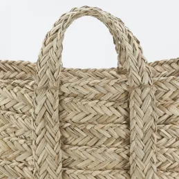 Corbeilles carrées en jonc naturel tressé (lot de 3)