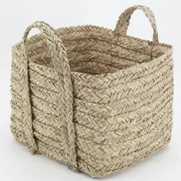Corbeilles carrées en jonc naturel tressé (lot de 3)