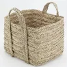 Corbeilles carrées en jonc naturel tressé (lot de 3)