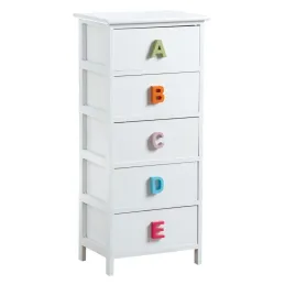 Commode chambre enfant alphabet 5 tiroirs
