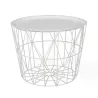 Table filaire en métal blanc 50 cm