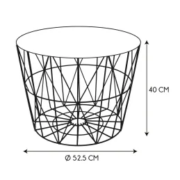 Table filaire en métal blanc 50 cm