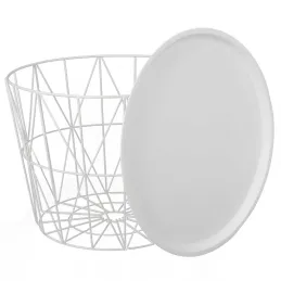 Table filaire en métal blanc 50 cm