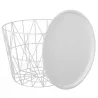 Table filaire en métal blanc 50 cm