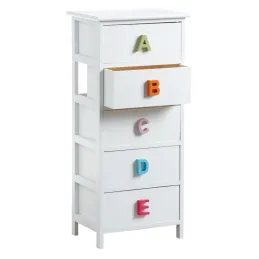 Commode chambre enfant alphabet 5 tiroirs