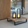 Lanterne de jardin en métal sur batterie Siroco