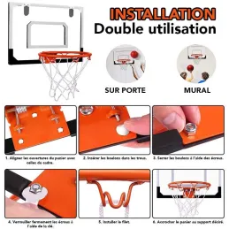 Mini panier de basket avec accroches de porte