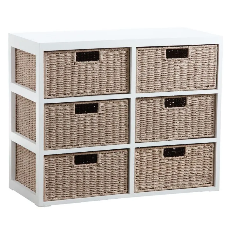 Petit meuble tiroirs en bois et papier cordé