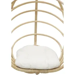 Fauteuil suspendu en rotin naturel + coussin