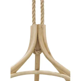 Fauteuil suspendu en rotin naturel + coussin