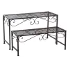 Sellettes porte-plantes en métal vieilli (Lot de 2)