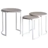 Sellettes rondes en métal et manguier (Lot de 3)
