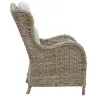 Fauteuil en poellet gris + coussin rayé