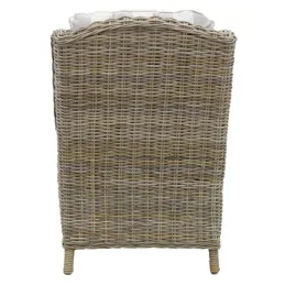 Fauteuil en poellet gris + coussin rayé