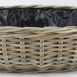 Corbeille ronde en poelet doublé plastique