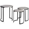 Sellettes rondes en métal et manguier (Lot de 3)