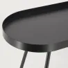 Table basse ovale en métal noir