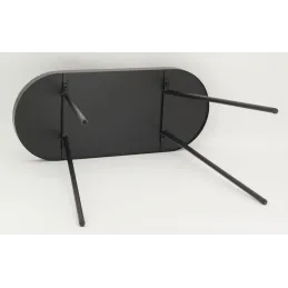Table basse ovale en métal noir