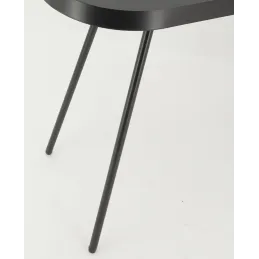 Table basse ovale en métal noir