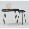 Table basse ovale en métal noir