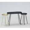 Table basse ovale en métal noir