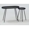 Table basse ovale en métal noir