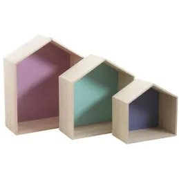 Etagère Niche Maison (Lot de 3)