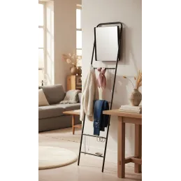 Miroir échelle en métal Porte serviette