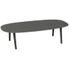 Table basse ovale en métal texturé noir